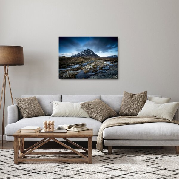 Staklena slika planine i rijeke (70x50 cm)