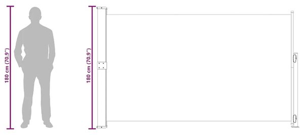 Uvlačiva bočna tenda za terasu 180 x 314 cm siva - Siva 180 x 300 cm 1 Siva