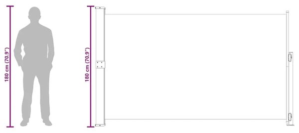 Uvlačiva bočna tenda za terasu 180 x 314 cm krem - Krema 180 x 300 cm 1 Krema