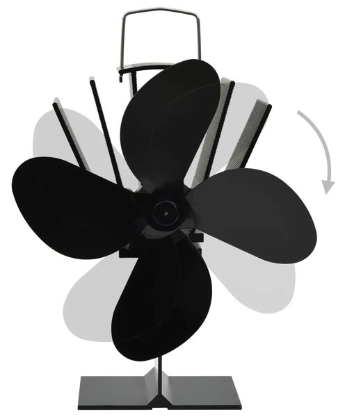 Ventilator za peć na toplinski pogon s 4 lopatice crni - 18 x 11 5 x 21 5 cm (4 lopatice) 18 x 11 5 x 21 5 cm (4 lopatice)