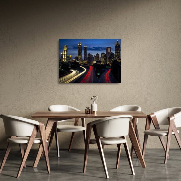 Staklena slika noćnog grada (70x50 cm)