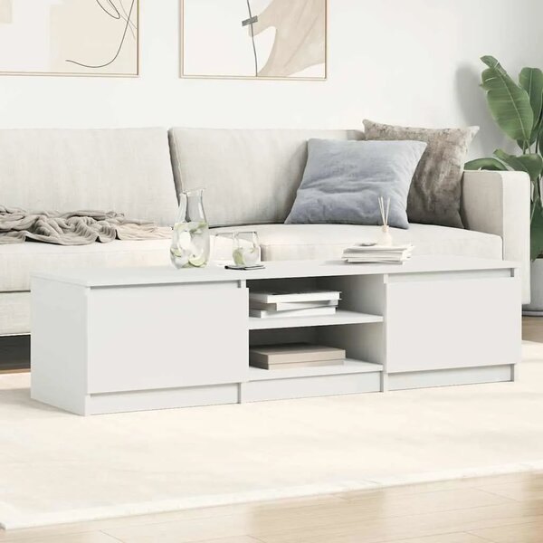 TV ormarić bijeli 140 x 40 x 35 5 cm od konstruiranog drva - Bijela 1 Bijela