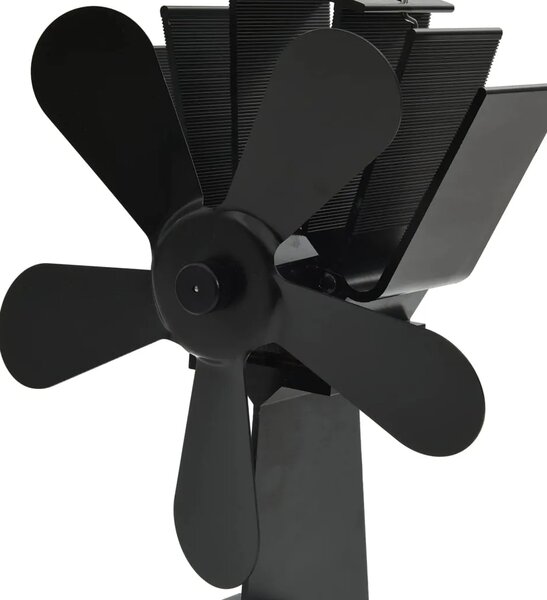 Ventilator za peć na toplinski pogon s 5 lopatica crni - 16 x 11 x 21 5 cm (5 lopatica) 16 x 11 x 21 5 cm (5 lopatica)