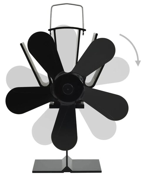 Ventilator za peć na toplinski pogon s 5 lopatica crni - 16 x 11 x 21 5 cm (5 lopatica) 16 x 11 x 21 5 cm (5 lopatica)