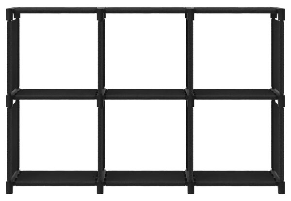 Police za izlaganje sa 6 kocki od tkanine 103x30x72 5 cm crne - Crna 6 kocki 1 Bez kutija
