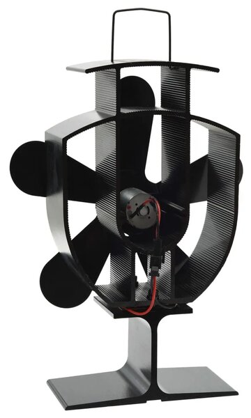 Ventilator za peć na toplinski pogon s 5 lopatica crni - 16 5 x 8 x 22 5 cm (5 lopatica) 16 5 x 8 x 22 5 cm (5 lopatica)
