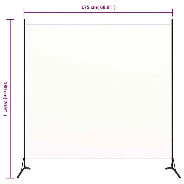 Paravan - Sobna pregrada bijela 175 x 180 cm od tkanine - Bijela 175 x 180 cm 1 1