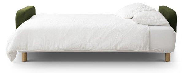 Zelena sklopiva/s prostorom za odlaganje sofa 231 cm Elen – Micadoni