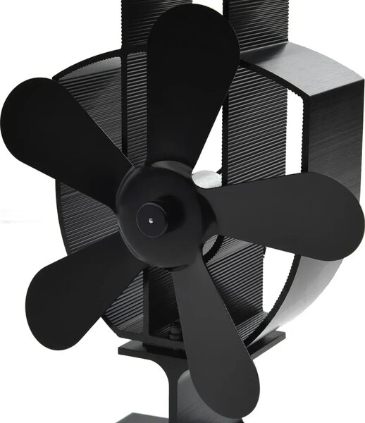Ventilator za peć na toplinski pogon s 5 lopatica crni - 16 5 x 8 x 22 5 cm (5 lopatica) 16 5 x 8 x 22 5 cm (5 lopatica)