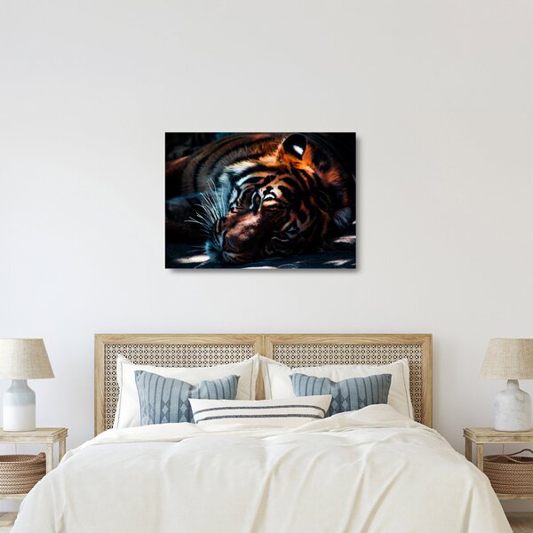 Staklena slika ležećeg tigra (70x50 cm)