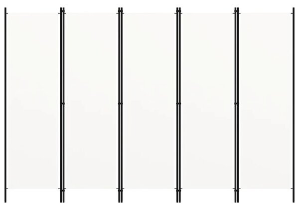 Paravan - Sobna pregrada s 5 panela bijela 250 x 180 cm - Bijela 5 1 Bijela