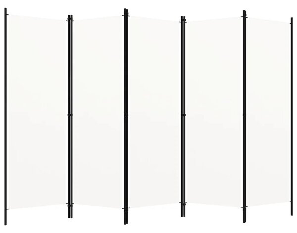 Paravan - Sobna pregrada s 5 panela bijela 250 x 180 cm - Bijela 5 1 Bijela