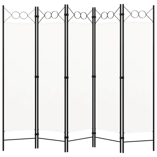 Paravan - Sobna pregrada s 5 panela bijela 200 x 180 cm - Bijela 5 1 Bijela