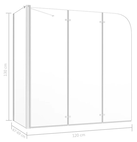 Tuš kabina od kaljenog stakla 120 x 69 x 130 cm prozirna