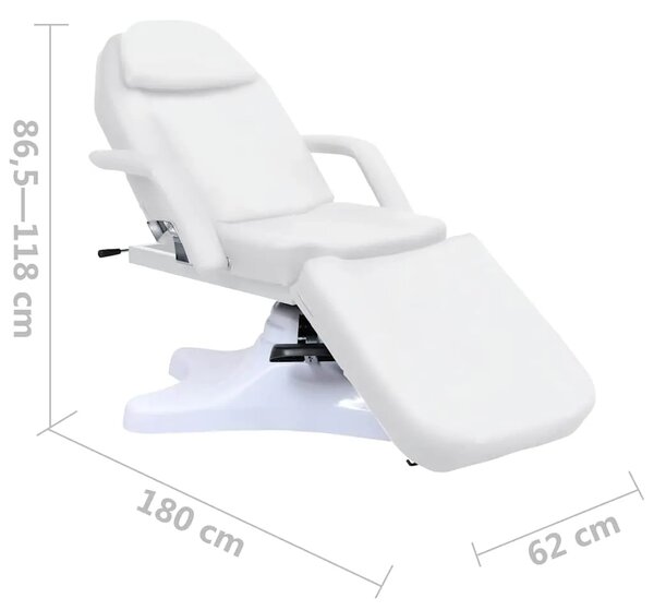 Masažni stol bijeli 180 x 62 x (86 5 - 118) cm - Bijela Bijela