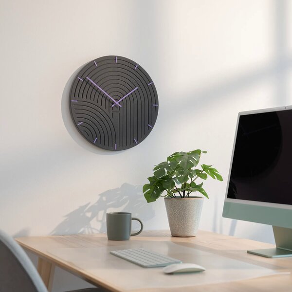 Zidni sat Luxhora Arcadia Black 8 boja kazaljki