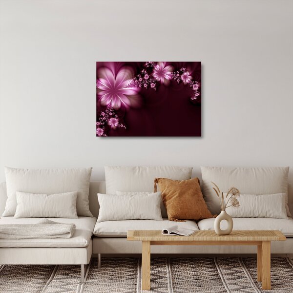 Staklena slika apstrakcije - cvijeće (70x50 cm)