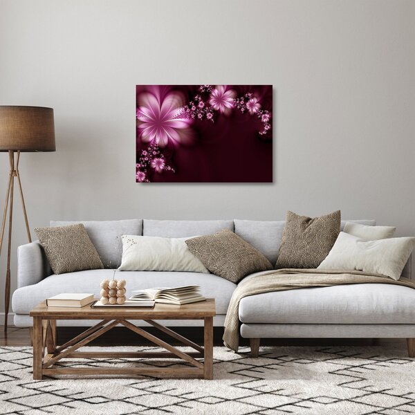 Staklena slika apstrakcije - cvijeće (70x50 cm)