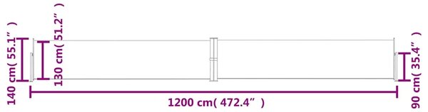 Uvlačiva bočna tenda za terasu 140 x 1200 cm antracit - Antracit 140 x 1200 cm 1 Antracit