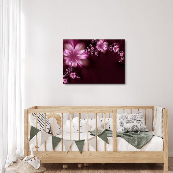 Staklena slika apstrakcije - cvijeće (70x50 cm)