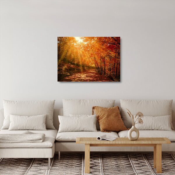 Staklena slika jesenske šume (70x50 cm)
