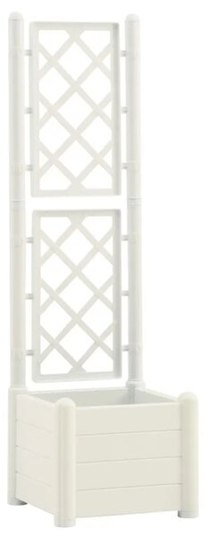 Vrtna sadilica s rešetkom 43 x 43 x 142 cm PP bijela - Bijela 43 x 43 x 142 cm 1 Bijela