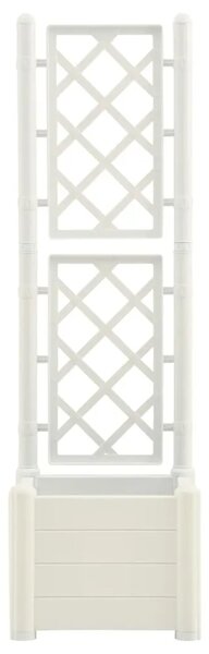 Vrtna sadilica s rešetkom 43 x 43 x 142 cm PP bijela - Bijela 43 x 43 x 142 cm 1 Bijela