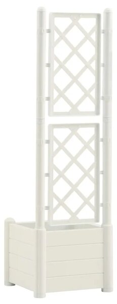 Vrtna sadilica s rešetkom 43 x 43 x 142 cm PP bijela - Bijela 43 x 43 x 142 cm 1 Bijela