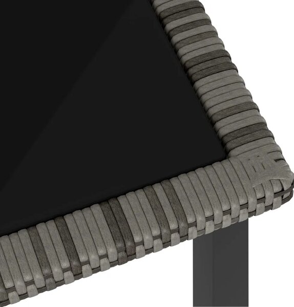 Vrtni stol - Blagovaonski stol sivi 180 x 70 x 73 cm od poliratana - Siva 180 x 70 x 73 cm 1 Siva