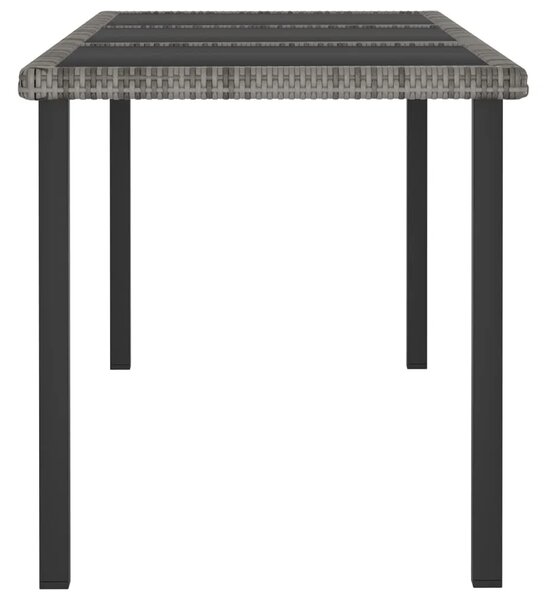 Vrtni stol - Blagovaonski stol sivi 180 x 70 x 73 cm od poliratana - Siva 180 x 70 x 73 cm 1 Siva