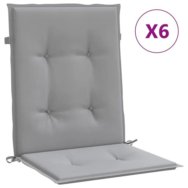 Jastuci za vrtne stolice 6 kom sivi od tkanine Oxford - Siva 100 x 50 x 3 cm 6 Siva