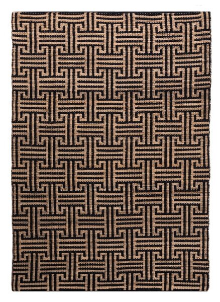 Crni/u prirodnoj boji ručno rađen tepih od mješavine jute 160x230 cm Meander Jute – Flair Rugs