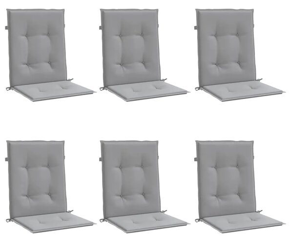 Jastuci za vrtne stolice 6 kom sivi od tkanine Oxford - Siva 100 x 50 x 3 cm 6 Siva