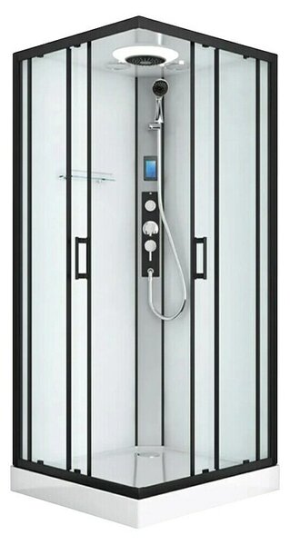 Sanotechnik Kompletna tuš kabina Miami (D x Š x V: 90 x 90 x 215 cm, Bijelo-crna)