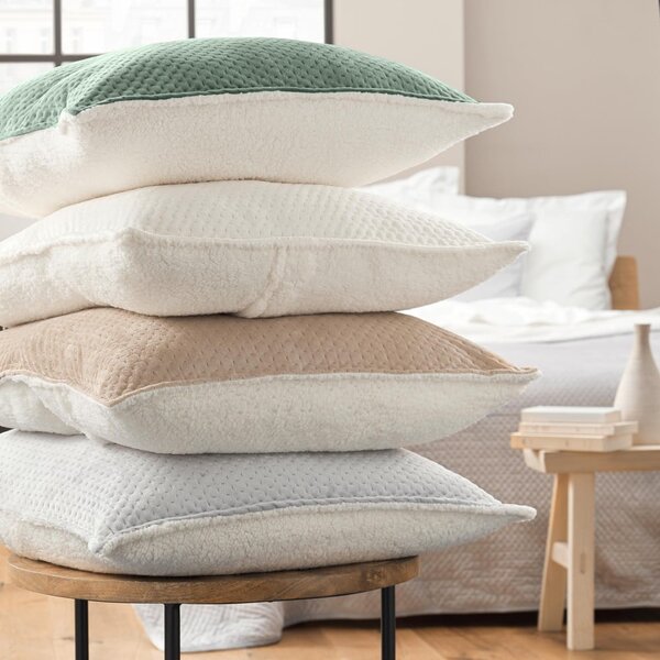 Zeleni set prekrivača i jastučnice od sherpa flisa 220x240 cm Mylene – douceur d'intérieur