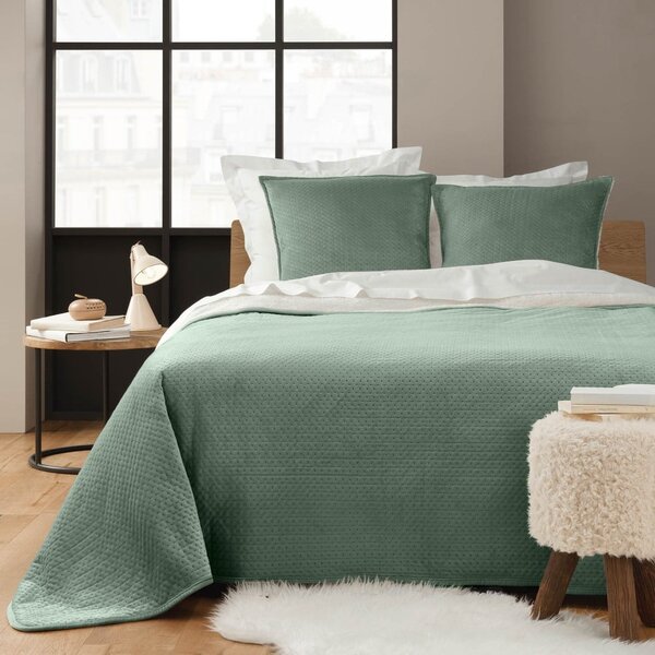 Zeleni set prekrivača i jastučnice od sherpa flisa 220x240 cm Mylene – douceur d'intérieur