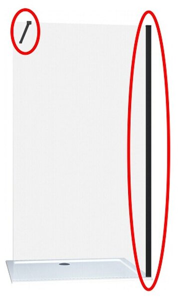 Sanotechnik Zidni držač za tuš stijenu i zidni profil (Š x V: 120 x 200 cm, Crna)