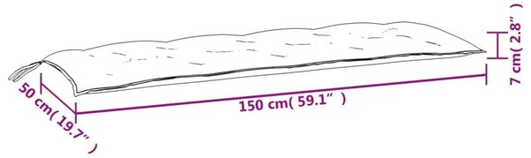 Jastuk za vrtnu klupu antracit 150 x 50 x 7 cm tkanina Oxford - Antracit 150 x 50 x 7 cm 1 Antracit