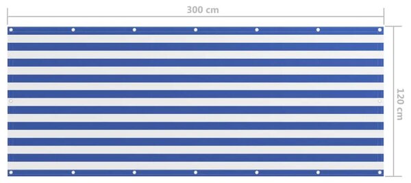 Balkonski zastor bijelo-plavi 120 x 300 cm od tkanine Oxford - Bijela i plava 120 x 300 cm 1 Bijela i plava