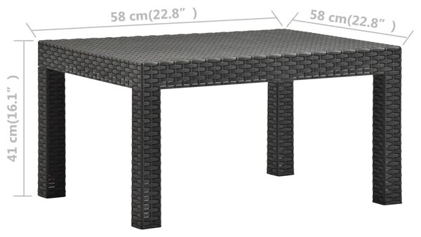 Vrtni stol antracit 58 x 58 x 41 cm PP ratan