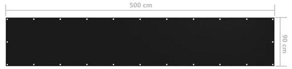 Balkonski zastor crni 90 x 500 cm od tkanine Oxford - Crna 90 x 500 cm 1 Crna