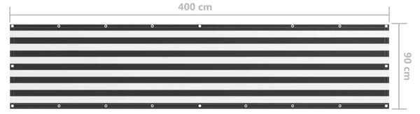 Balkonski zastor antracit i bijeli 90x400 cm od tkanine Oxford - Antracit i bijela 90 x 400 cm 1 Antracit i bijela