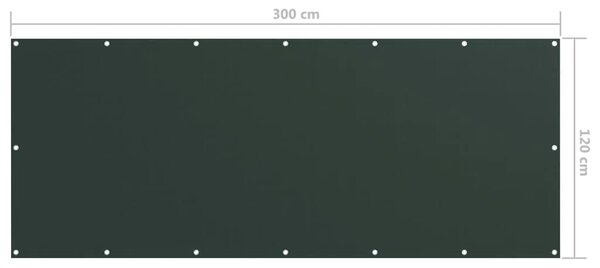 Balkonski zastor tamnozeleni 120 x 300 cm od tkanine Oxford - Tamnozelena 120 x 300 cm 1 Tamnozelena