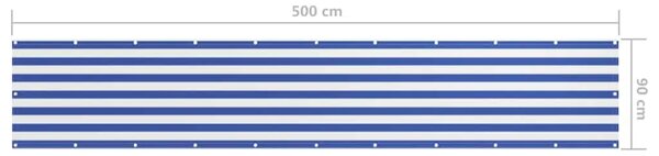 Balkonski zastor bijelo-plavi 90 x 500 cm od tkanine Oxford - Bijela i plava 90 x 500 cm 1 Bijela i plava