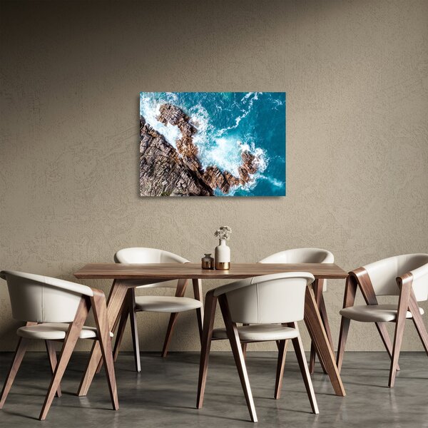 Staklena slika stijena i mora (70x50 cm)