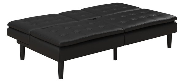 Crna sklopiva sofa od imitacije kože 191 cm Maine – Støraa