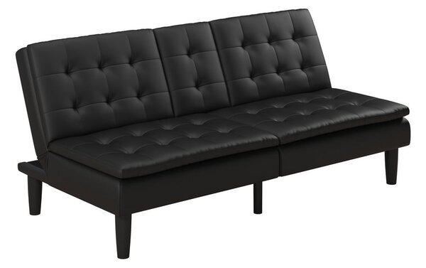 Crna sklopiva sofa od imitacije kože 191 cm Maine – Støraa