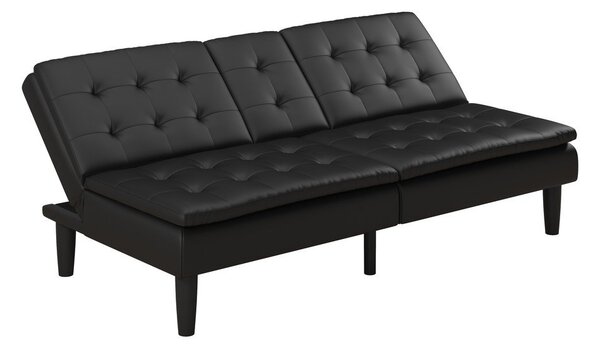Crna sklopiva sofa od imitacije kože 191 cm Maine – Støraa