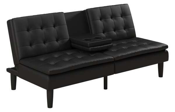 Crna sklopiva sofa od imitacije kože 191 cm Maine – Støraa