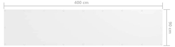 Balkonski zastor bijeli 90 x 400 cm od tkanine Oxford - Bijela 90 x 400 cm 1 Bijela